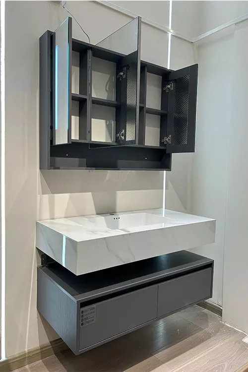 Multi-Layer Solid Wood Bathroom Vanity for Hotel Projects